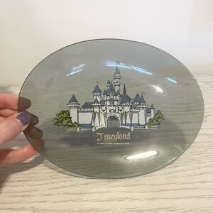 Vintage DISNEYLAND castle oval 8x6 glass tray